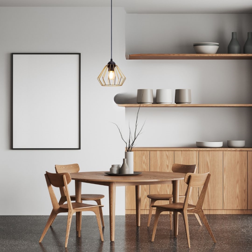 Пендел CEED GOLD 1xE27/60W/230V Ø 17,5 см черен/златист