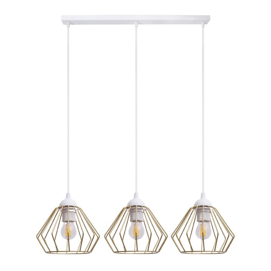 Пендел CEED GOLD 3xE27/60W/230V бял/златист