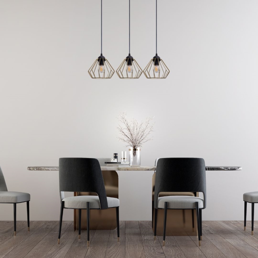 Пендел CEED GOLD 3xE27/60W/230V черен/златист