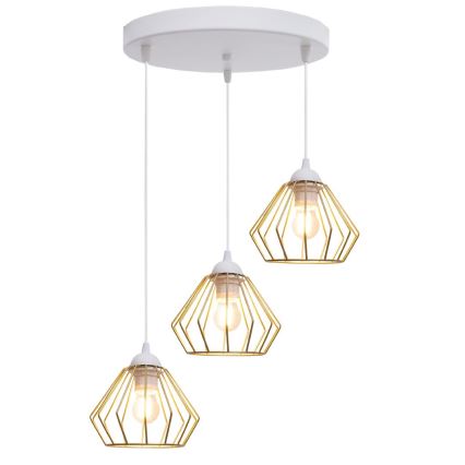 Пендел CEED GOLD 3xE27/60W/230V Ø 45 см бял/златист