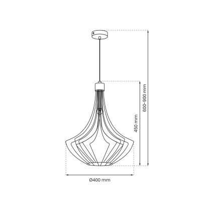 Пендел CESTA 1xE27/60W/230V черен