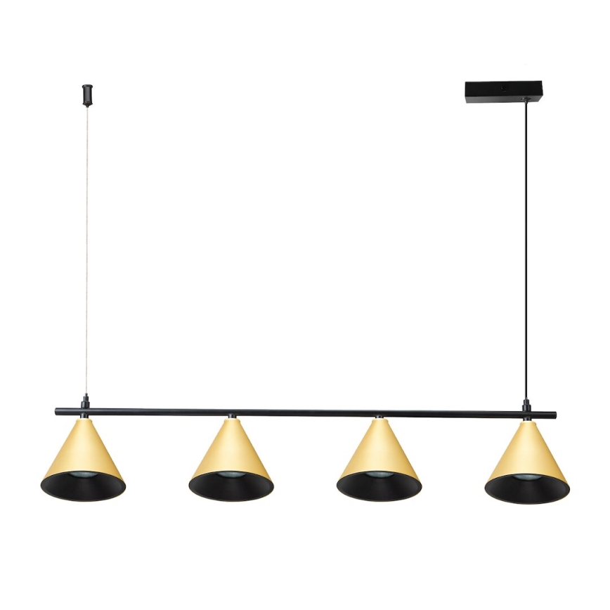 Пендел CONE 4xGU10/10W/230V златист/черен