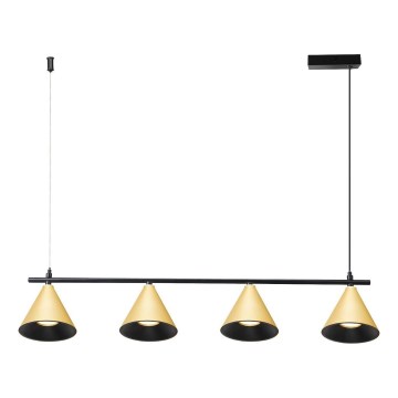 Пендел CONE 4xGU10/10W/230V златист/черен