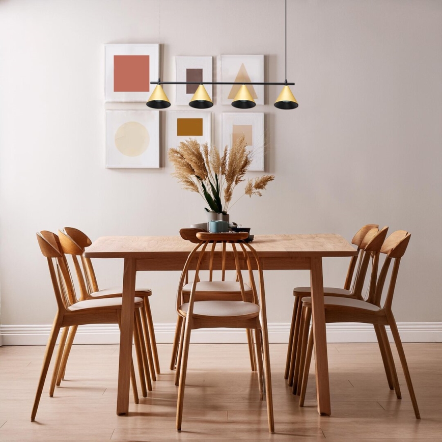 Пендел CONE 4xGU10/10W/230V златист/черен