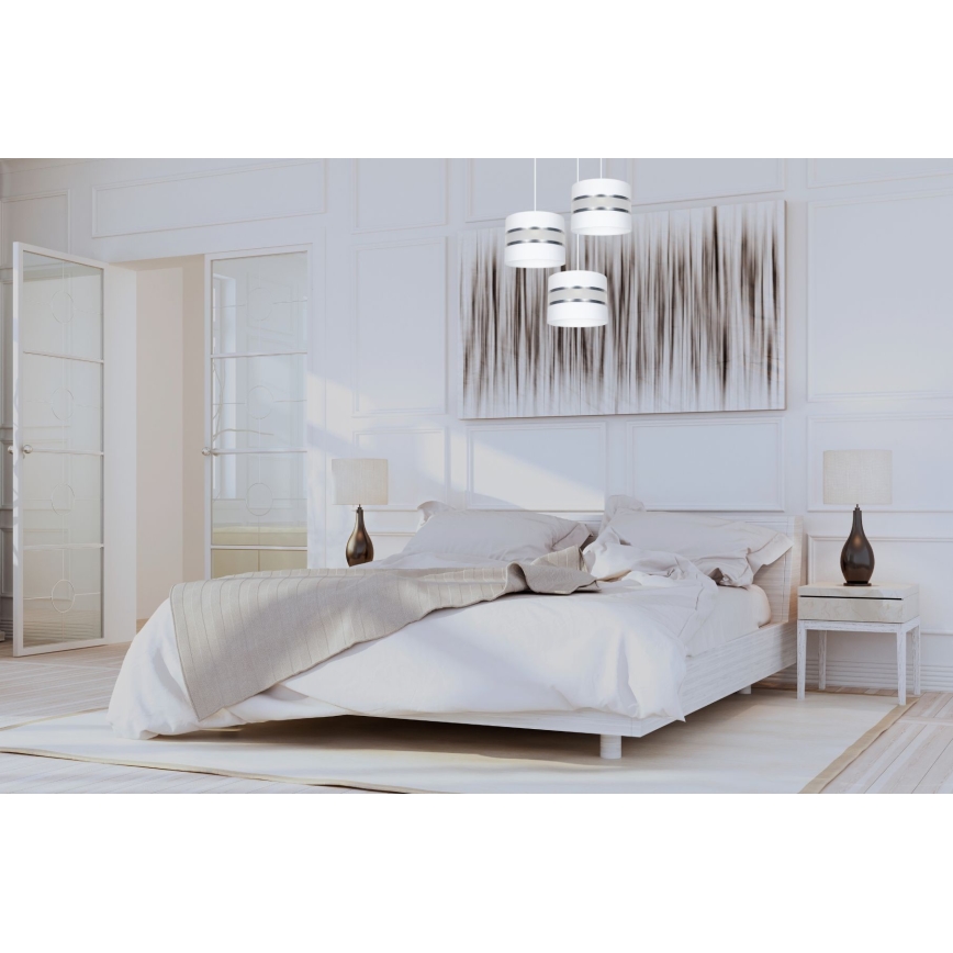 Пендел CORAL 3xE27/60W/230V бял/матов хром Ø 45 см