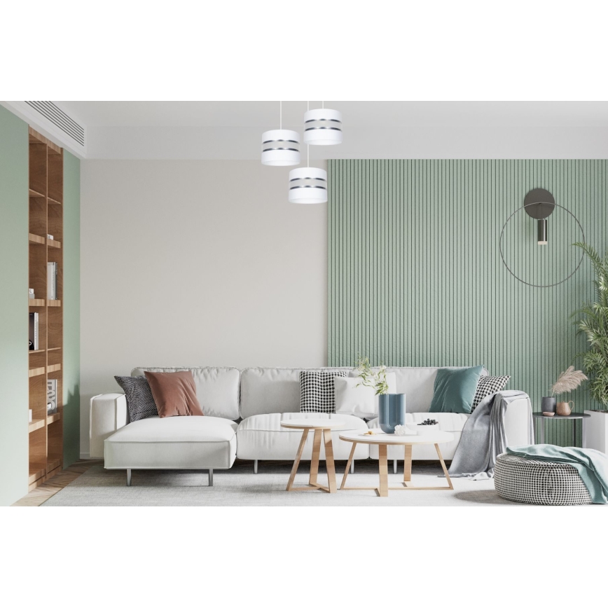 Пендел CORAL 3xE27/60W/230V бял/матов хром Ø 45 см