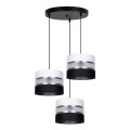Пендел CORAL 3xE27/60W/230V черен/бял/матов хром Ø 45 см