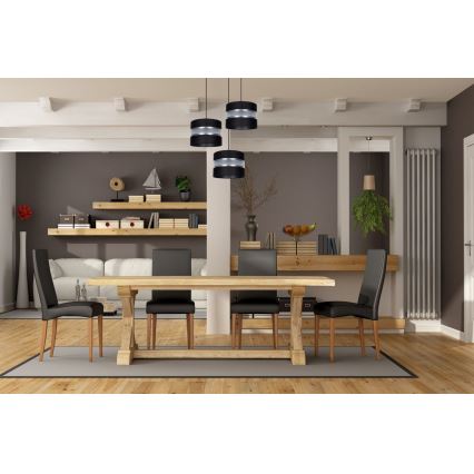 Пендел CORAL 3xE27/60W/230V черен/матов хром Ø 45 см