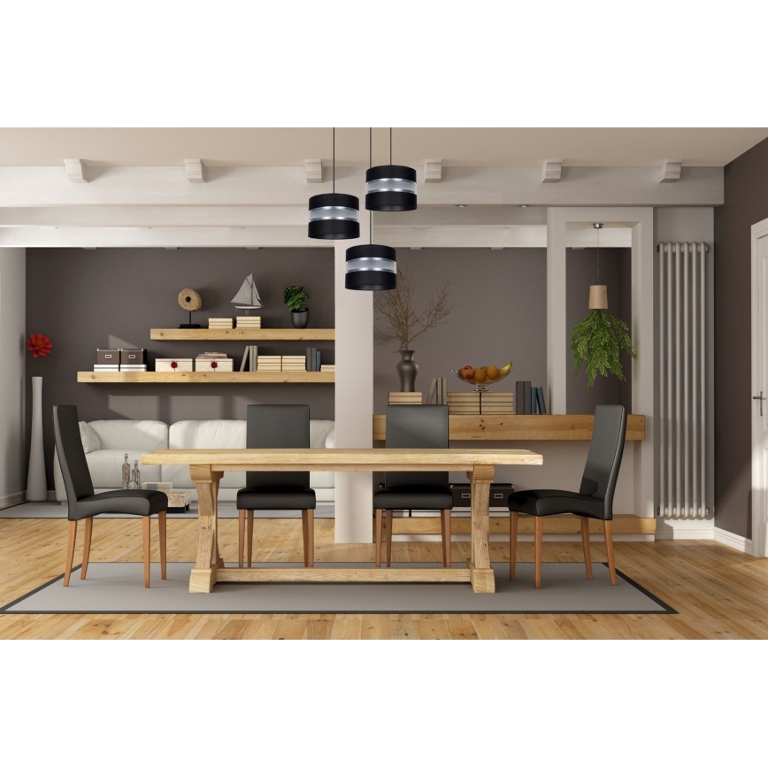 Пендел CORAL 3xE27/60W/230V черен/матов хром Ø 45 см