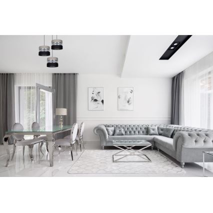 Пендел CORAL 3xE27/60W/230V черен/сив/матов хром Ø 45 см