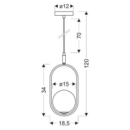 Пендел CORDEL 1xG9/28W/230V черен