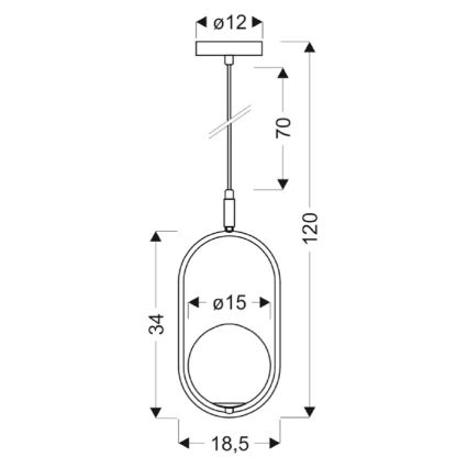 Пендел CORDEL 1xG9/28W/230V златист