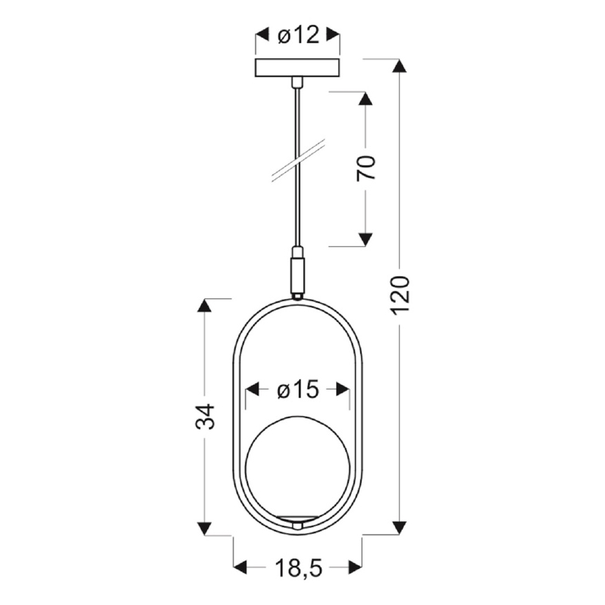 Пендел CORDEL 1xG9/28W/230V златист