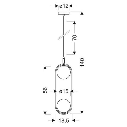 Пендел CORDEL 2xG9/28W/230V златист