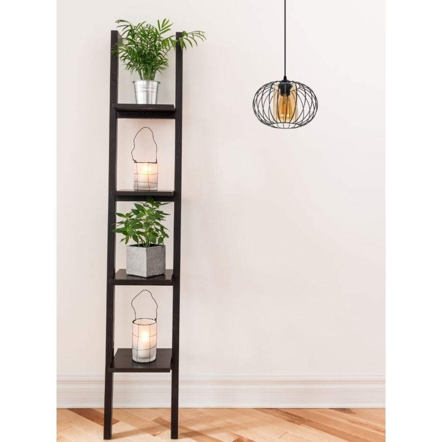 Пендел CORRINI 1xE27/60W/230V Ø 25 см черен/бежов