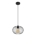 Пендел CORRINI 1xE27/60W/230V Ø 25 см черен/прозрачен