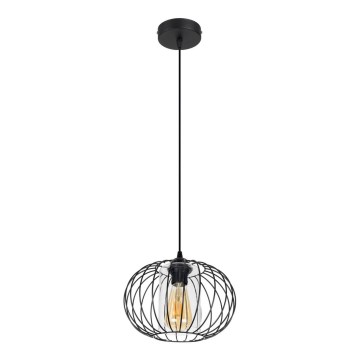 Пендел CORRINI 1xE27/60W/230V Ø 25 см черен/прозрачен