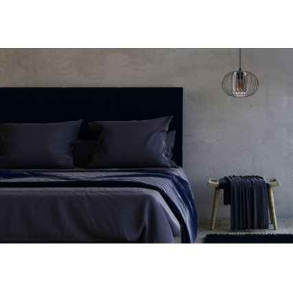 Пендел CORRINI 1xE27/60W/230V Ø 25 см черен/сив