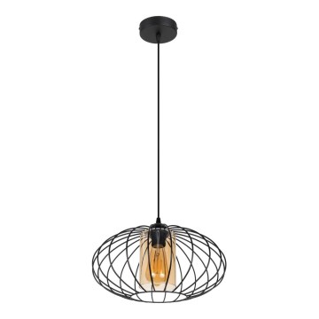 Пендел CORRINI 1xE27/60W/230V Ø 34 см черен/бежов