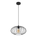 Пендел CORRINI 1xE27/60W/230V Ø 34 см черен/прозрачен
