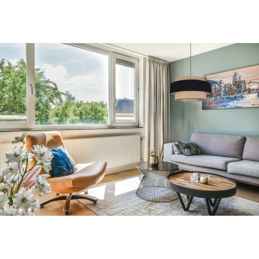 Пендел CORSA 1xE27/60W/230V черен/бежов