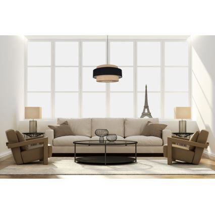 Пендел CORSA 1xE27/60W/230V черен/бежов