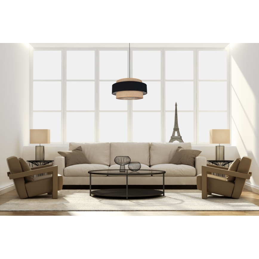 Пендел CORSA 1xE27/60W/230V черен/бежов