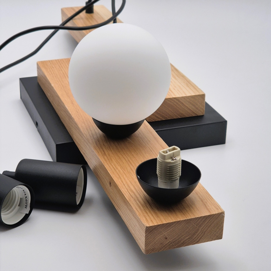 Пендел CORTINA 2xE27/15W/230V + 2xG9/5W/230V черен/дъб