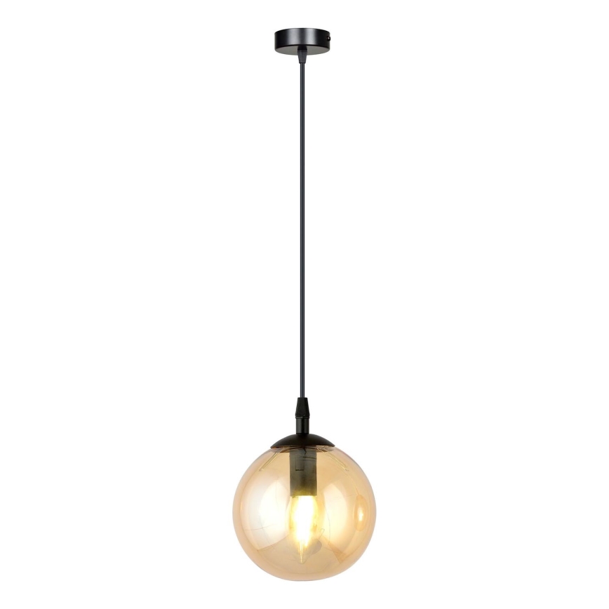 Пендел COSMO 1xE14/10W/230V Ø 14 см черен/бежов