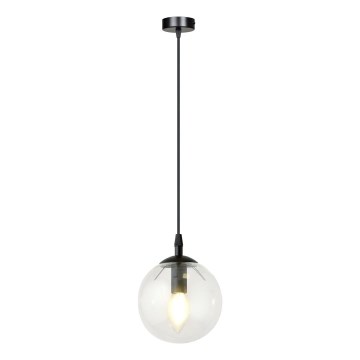 Пендел COSMO 1xE14/10W/230V Ø 14 см черен/прозрачен