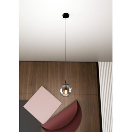 Пендел COSMO 1xE14/10W/230V Ø 14 см черен/сив