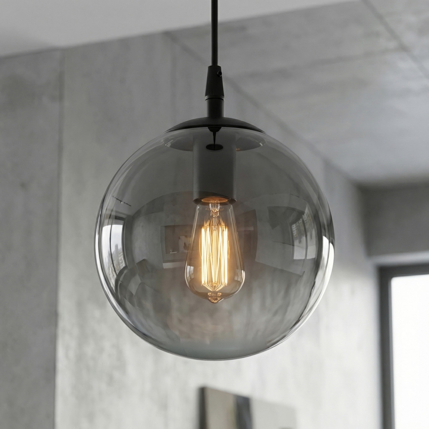 Пендел COSMO 1xE14/10W/230V Ø 14 см черен/сив
