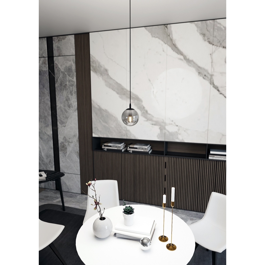 Пендел COSMO 1xE14/10W/230V Ø 14 см черен/сив