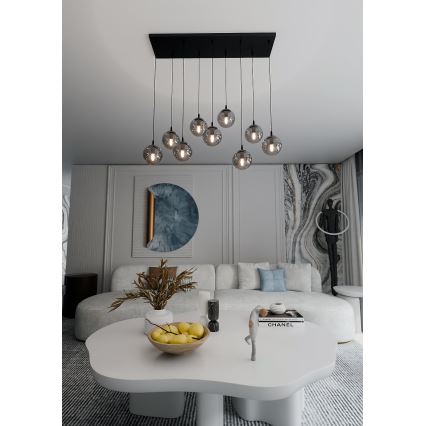 Пендел COSMO 9xE14/10W/230V черен/сив