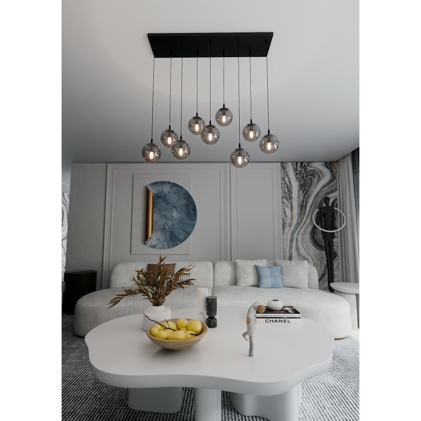 Пендел COSMO 9xE14/10W/230V черен/сив