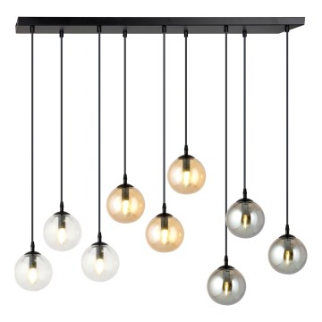 Пендел COSMO 9xE14/10W/230V черен/сив/бежов/прозрачен