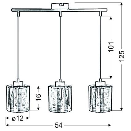 Пендел COX 3xE27/60W/230V златист