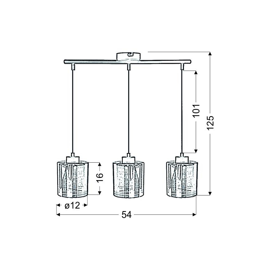 Пендел COX 3xE27/60W/230V златист