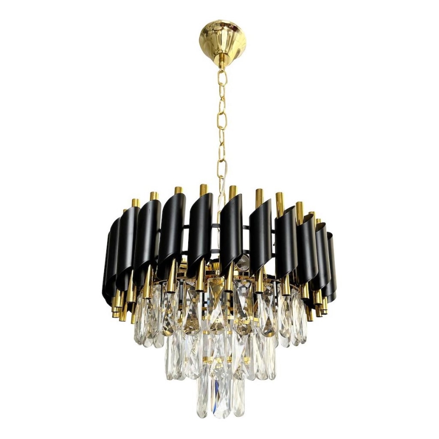 Пендел CRISTAL 5xE14/40W/230V златист/черен