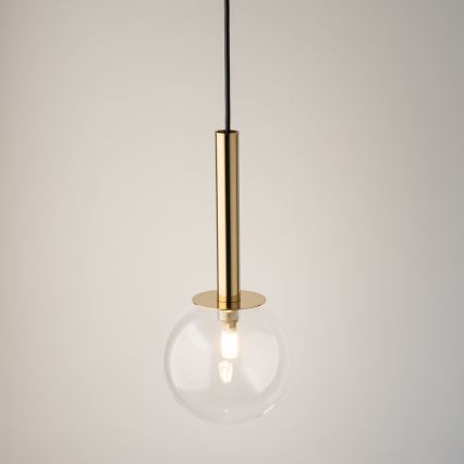 Пендел DAISY 1xG9/12W/230V Ø 14 см златист/черен/прозрачен