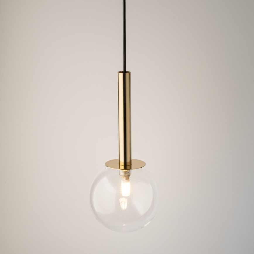 Пендел DAISY 1xG9/12W/230V Ø 14 см златист/черен/прозрачен