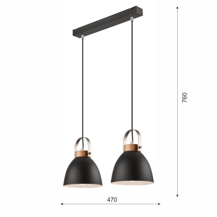 Пендел DANIELLE 2xE27/60W/230V бук