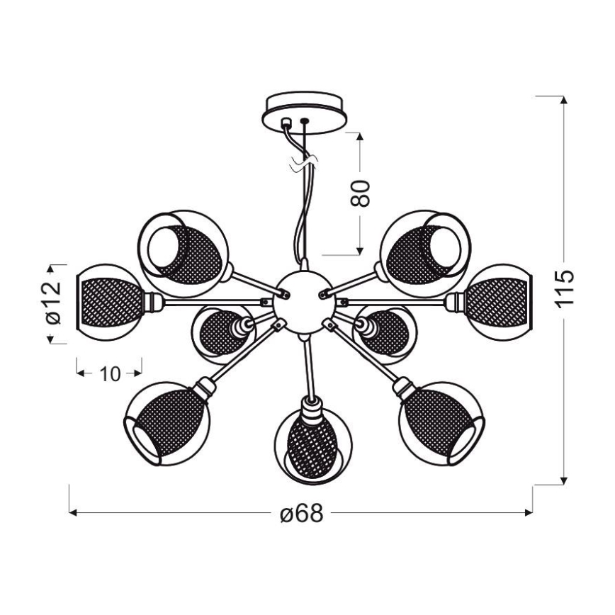 Пендел DIXI 9xE14/40W/230V