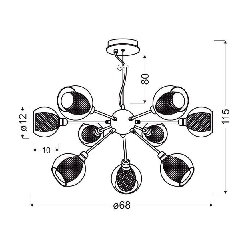 Пендел DIXI 9xE14/40W/230V