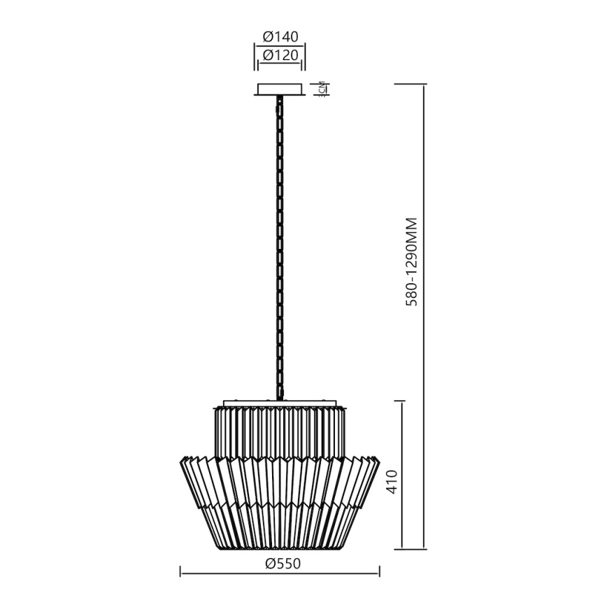 Пендел DONNA 12xE14/40W/230V Ø 55 см матов хром