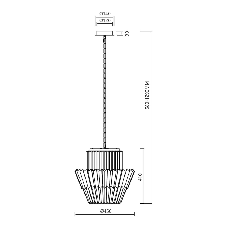 Пендел DONNA 9xE14/40W/230V Ø 45 см златист