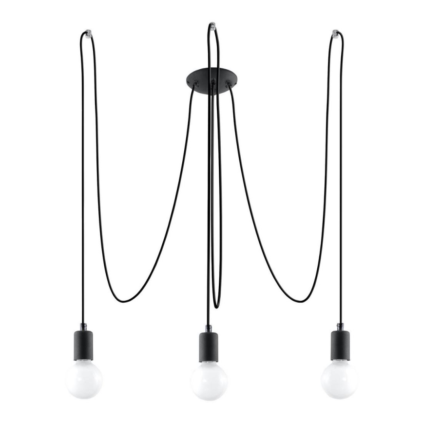 Пендел EDISON 3 3xE27/60W/230V паяк черен