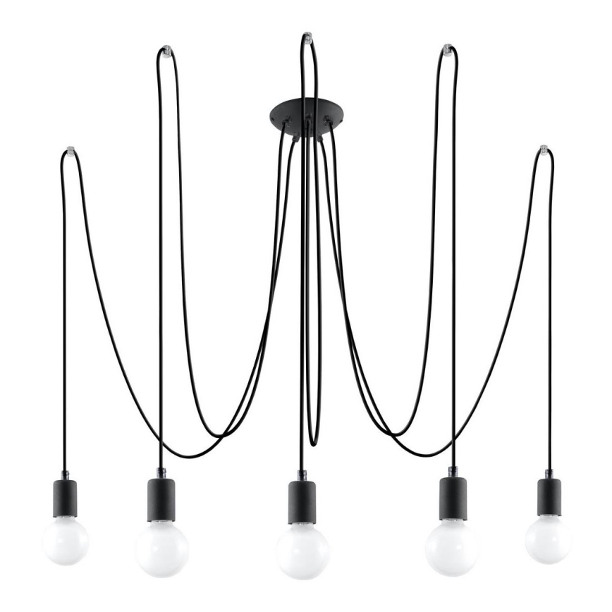 Пендел EDISON 5 5xE27/60W/230V паяк черен