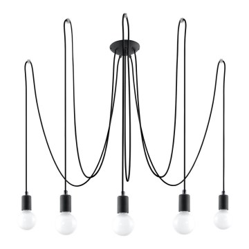 Пендел EDISON 5 5xE27/60W/230V паяк черен