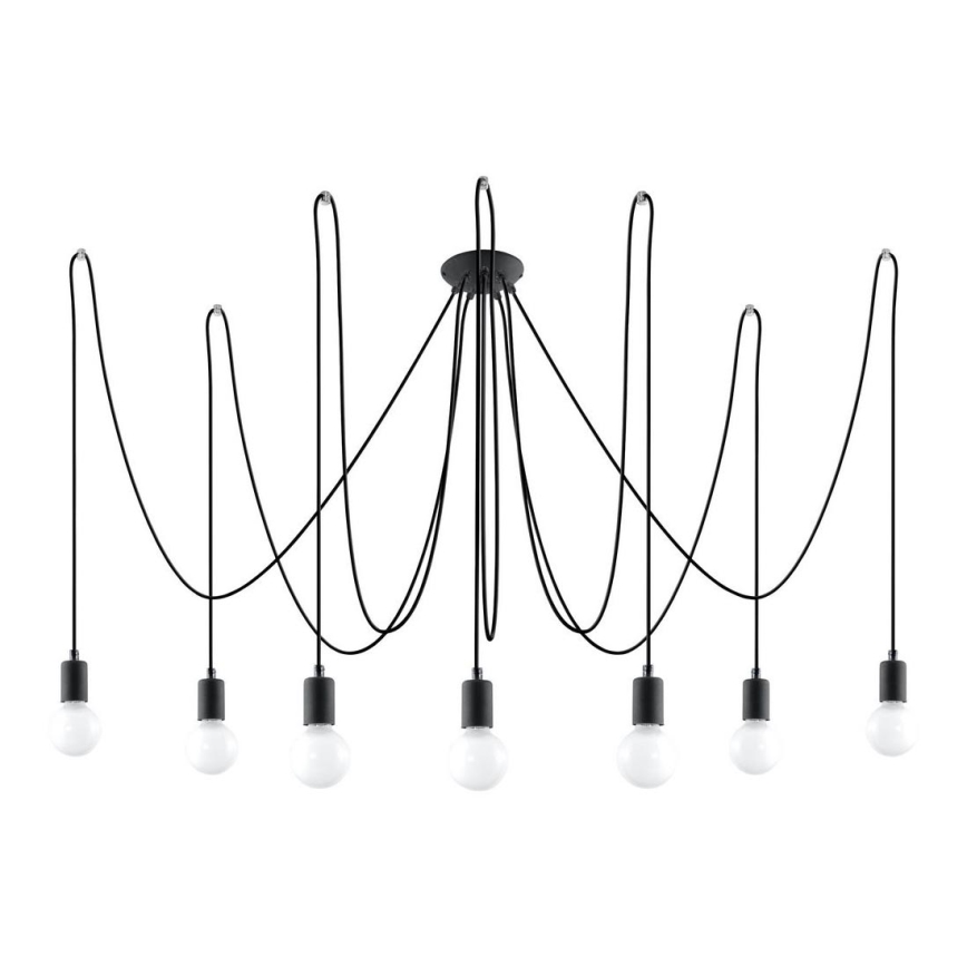 Пендел EDISON 7 7xE27/60W/230V паяк черен